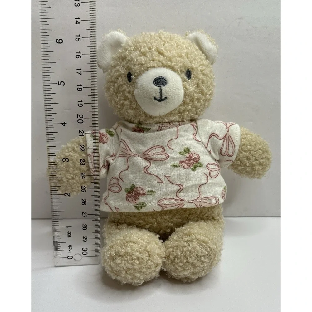 Cozy‎ Couture Baby Teddy Bear Plush Pink Ribbon Flower Shirt Stuffed Animal